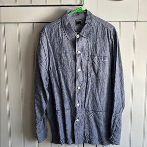 Todd Snyder Men's Light Blue Linen Shirt Jacket